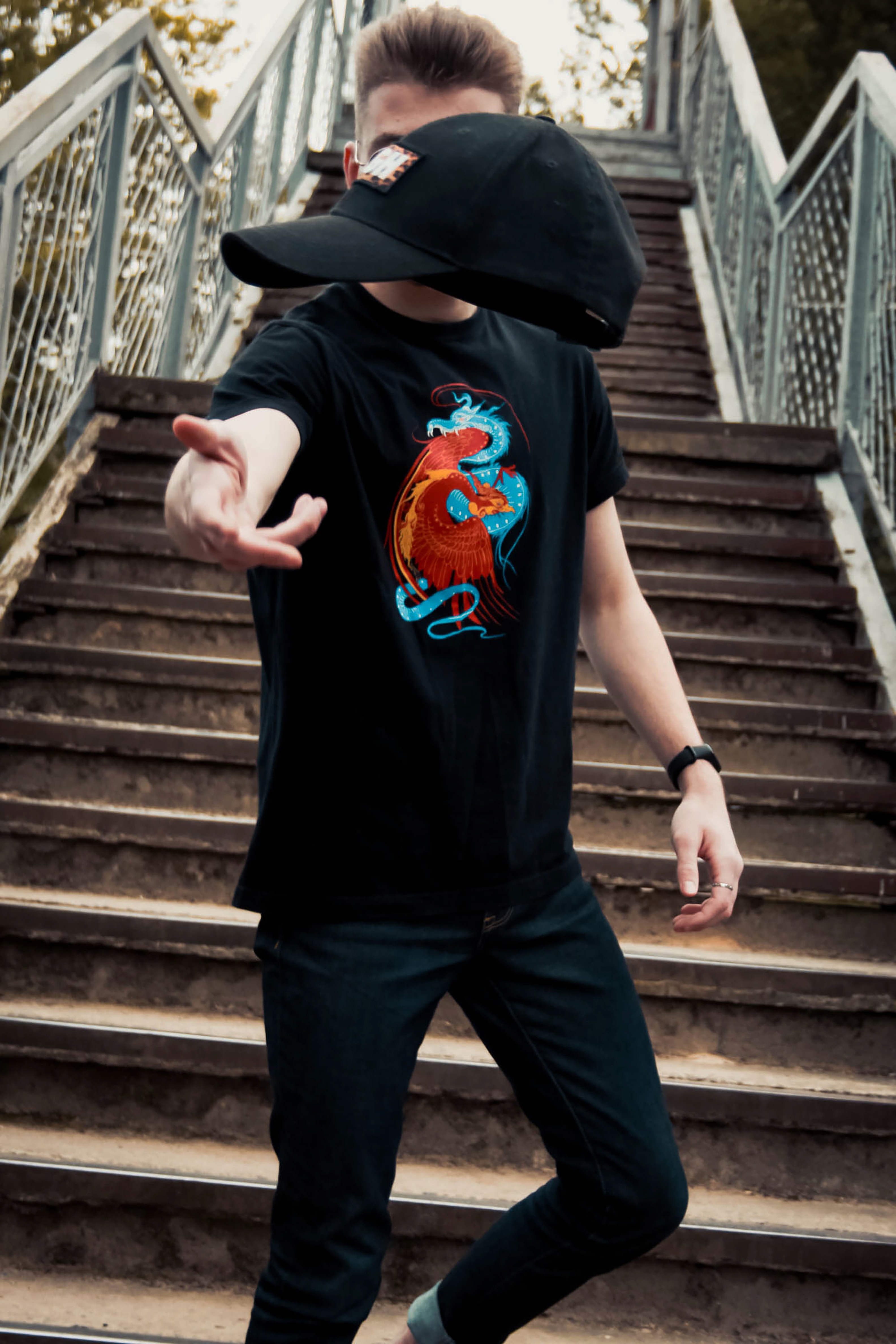 Printed Black T-shirt